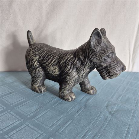 Vtg Cast Iron Scotty Dog Doorstop
