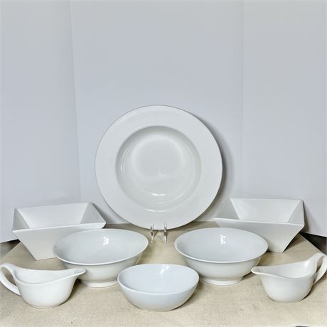 White Coordinated Serveware and Bowls