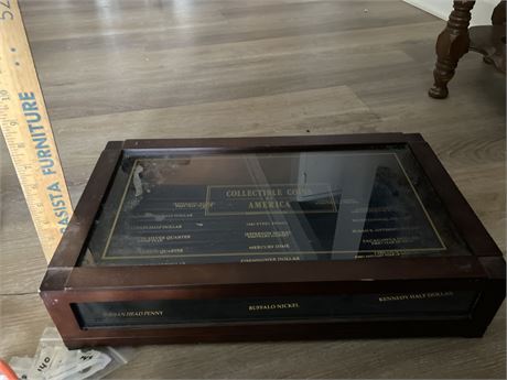 Collectible Coins of America Wood and Glass Display Case