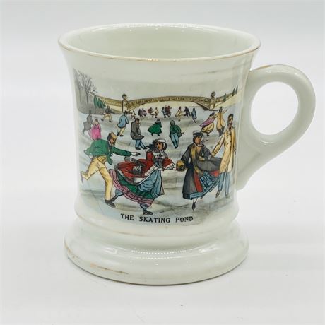 Antique Porcelain Gentlemen's Mustache Cup Mug