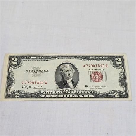 Red Seal 1953 C $2 Dollar Bill