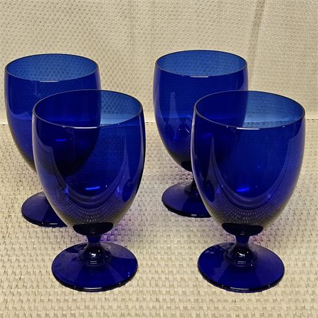 Cobalt Blue Water Goblets-Set of 4