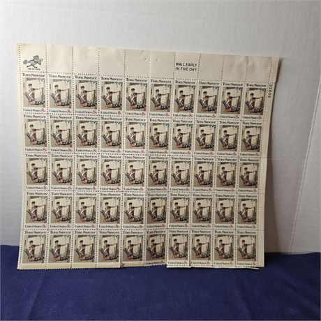 100 Tom Sawyer 8 Cent Stamps Unused~2 Sheets
