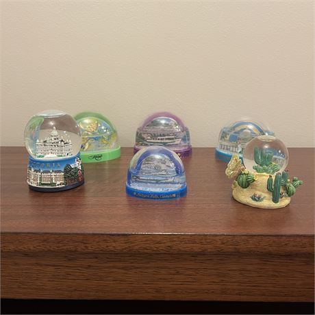 Small Collection of Water Globe Souvenirs