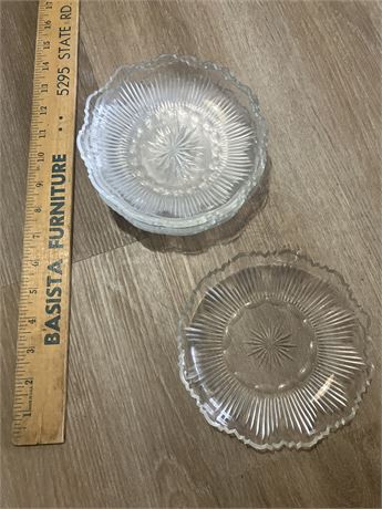 Clear glass plate or , likely a vintage piece from the "Martha C