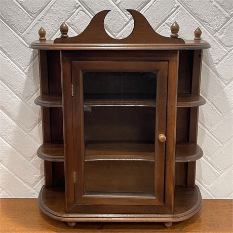 Vintage 3-Tier Wooden Display Cabinet