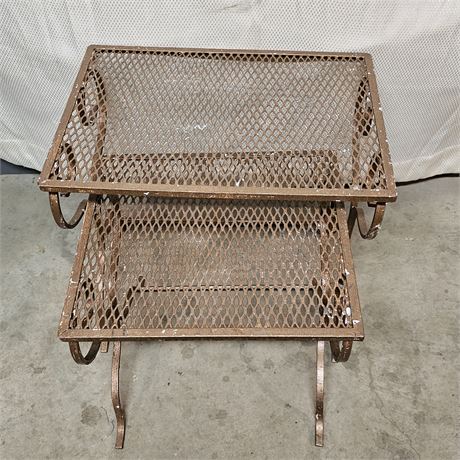 MCM Wrought Iron Painted Nesting Tables-Set of 2
