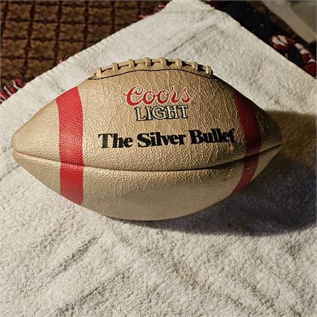 Vintage Coors Light "Silver Bullet" promotional football.