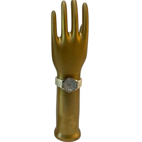 Painted Hall China Co Porcelain Glove Mold and Gemmed Watch with Silicone Band