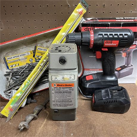 Black&Decker Drill Bit Sharpener, 18 Volt Cordless Drill & Misc Drill Bits