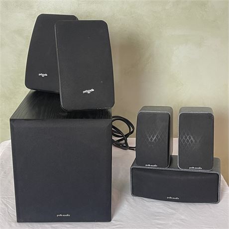 Polkaudio Powered Subwoofer w/ Surround Sound Speakers System