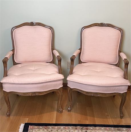 Western Furniture French Provincial Style Bergère Armchairs