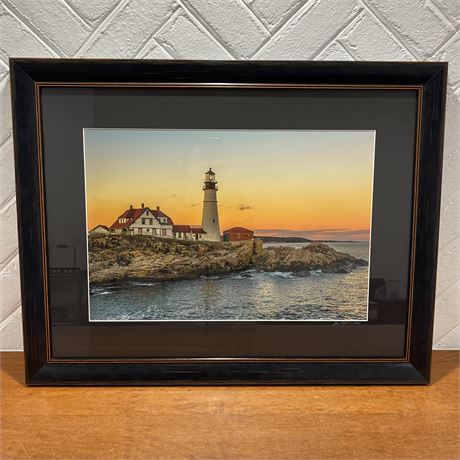 Signed and Framed Portland Head Light Lighthouse Photo