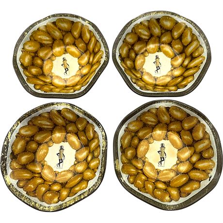 (4) Vtg Planters Mr. Peanut Tin Snack Bowls