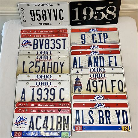 Collection of Ohio License Plates