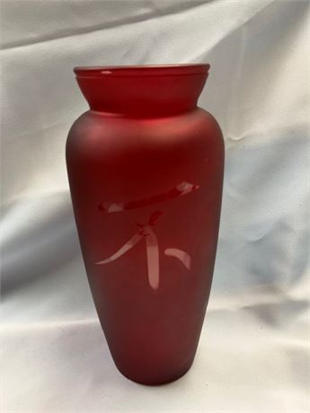 Red Vase w/Chinese Character