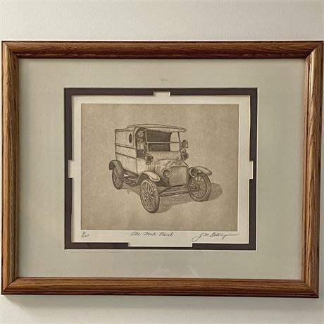 Pencil Signed J.M. Getsinger 3/100 "Old Alford Panel" Etching Print