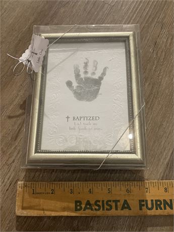 Baptism Framed Handprint Plaque,