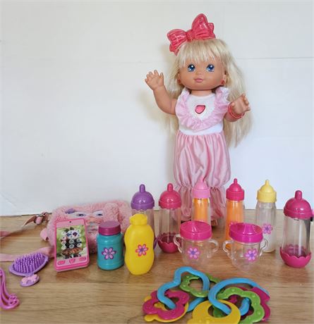 PJ Sparkles Doll with Babydoll Accessories
