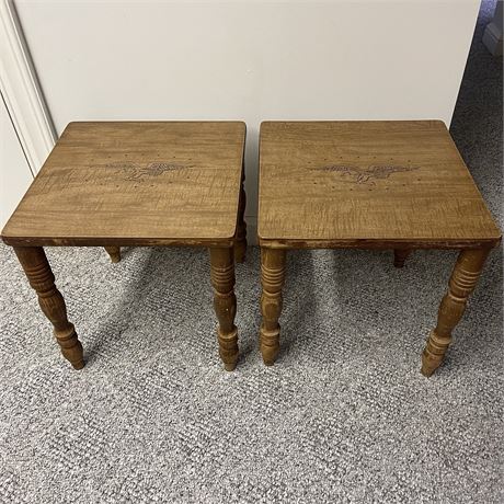 Pair of Eagle Printed Side Tables