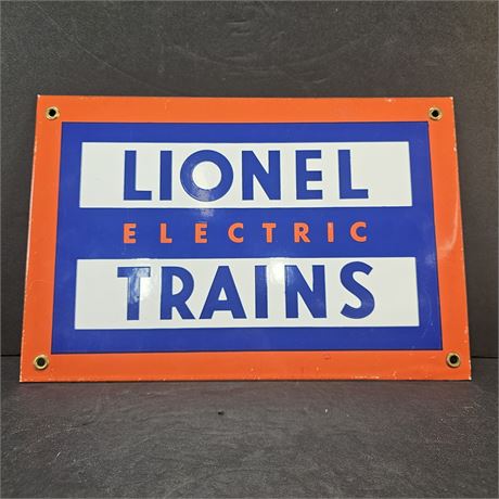 Vintage Porcelain Lionel Train Sign