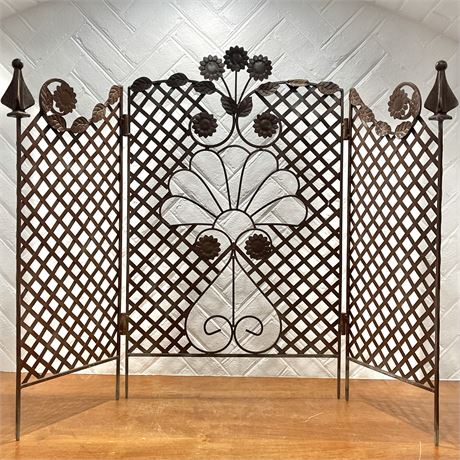 Vtg Wrought Iron Folding Garden Trellis