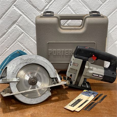 Porter Cable HD Industrial Jig Saw Case & Makita 7 1/4" Circular Saw