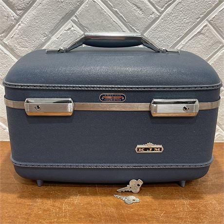 Vtg American Tourister Train Case w/ Keys