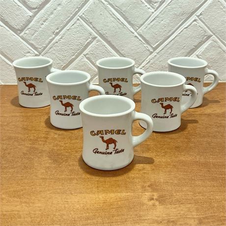 (6) Vtg Camel Cigarettes "Genuine Taste" Advertising Coffee Mugs