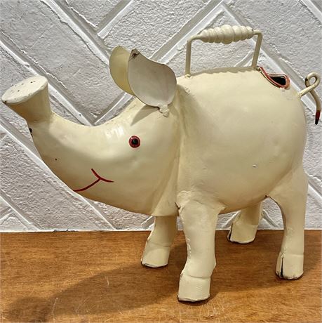 Vtg Metal Pig Watering Can