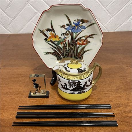 Oriental Andrea by Sadek Decorative Plate, Nippon Lidded Pitcher & More