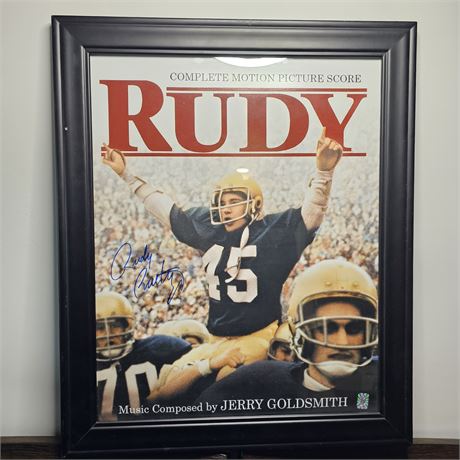 Rudy Ruettiger Signed 23.5" x 19.5" Framed Picture w/COA