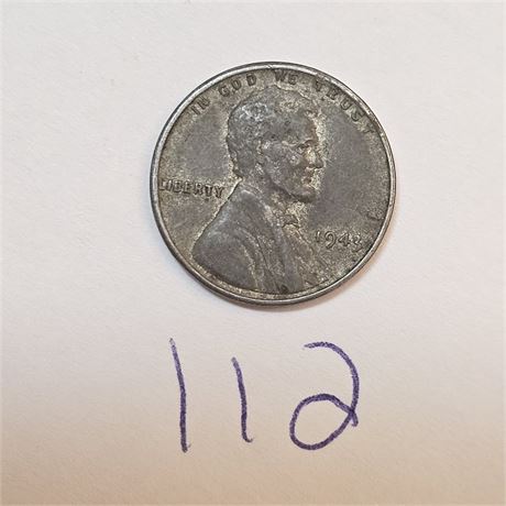 1943 Lincoln Wheat Steel Cent
