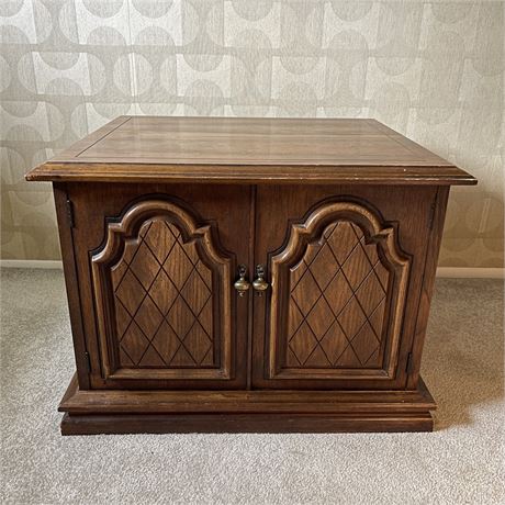 Vtg Solid Wood Cabinet