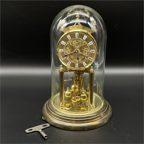 Seth Thomas Glass Dome 400 Day Anniversary Clock with Key & Paperwork
