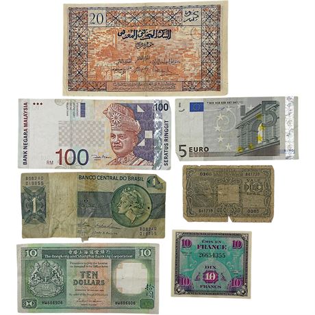 Vtg Foreign Bank Notes