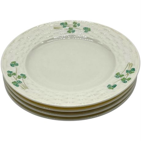 Vtg Belleek Shamrock Dessert Plates - 6th mark
