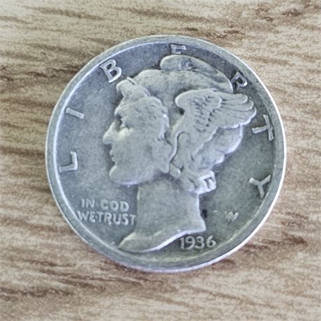 1936 S Mercury Dime, Silver