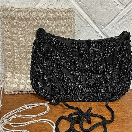 Valerie Stevens Lucite & Plastic Beaded Crossbody Purses
