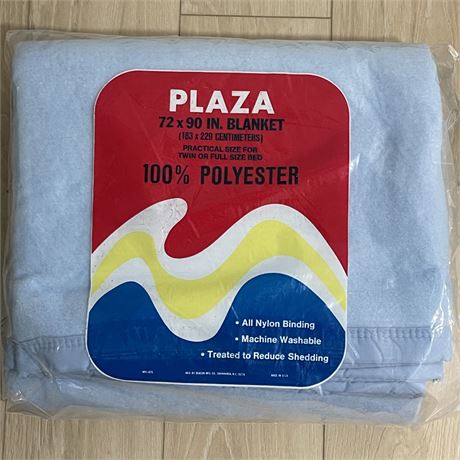 Never Opened - Vintage Plaza 72" x 90" Twin/Full Polyester Blanket