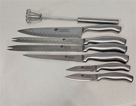 Hessler Chef Series Surgical Stainless Steel Cultery Knife Set Of 6  Knives/whisk