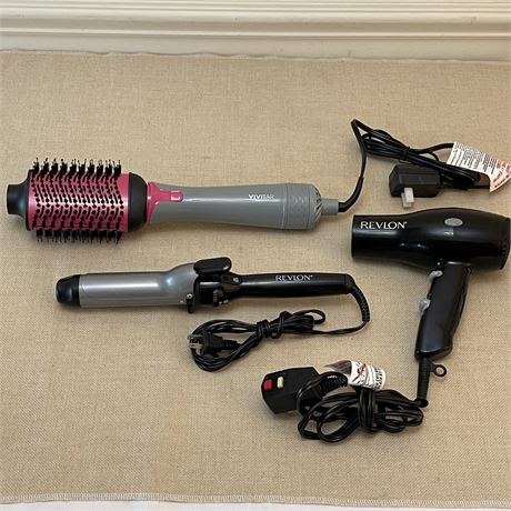 Vivitar Hair Dryer & Volumizing Brush with Revlon Curling Iron & Hair Dryer