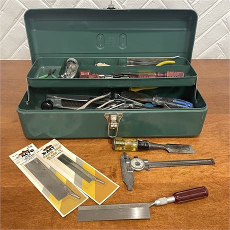 Metal Tool Box Filled w/ Misc. Tools