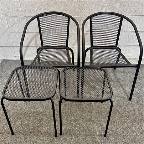 Aluminum Patio Chairs and End Tables