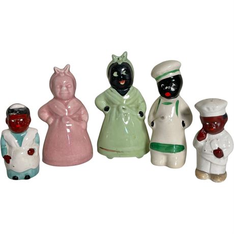 Vtg Black Americana Salt & Pepper Shakers