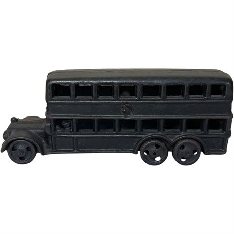 Antique Cast Iron Die Cast Double Decker Bus