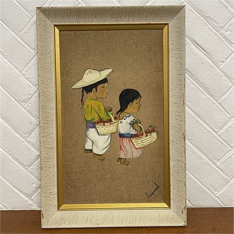 Signed "Imperial" Mexican Folk Art Framed Painting