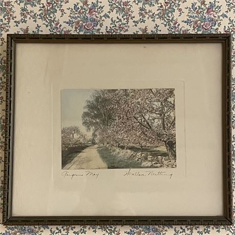 Original Signed Wallace Nutting "Gorgeous May" Framed Print