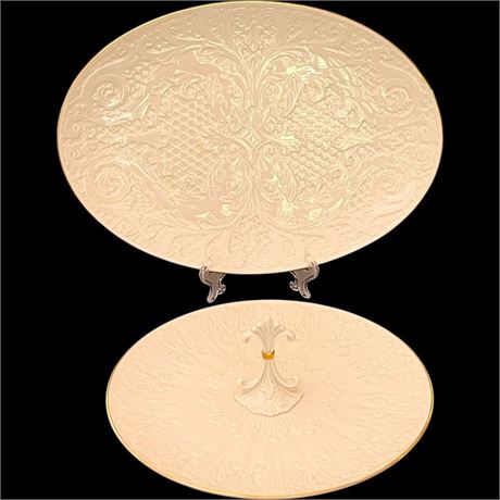 Lenox Hand Decorated w/ 24K Gold Porcelain Serving Trays