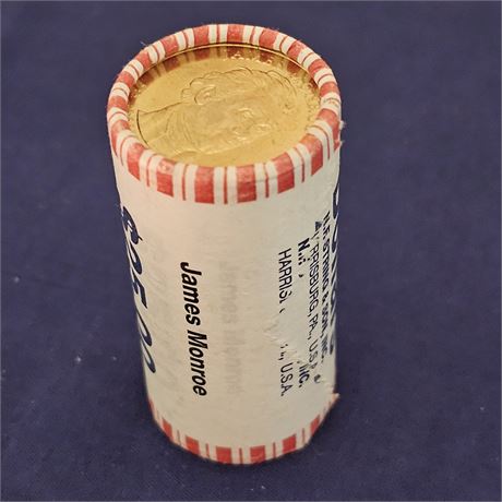 James Monroe Gold Dollar Coins-Full Roll, Uncirculated
